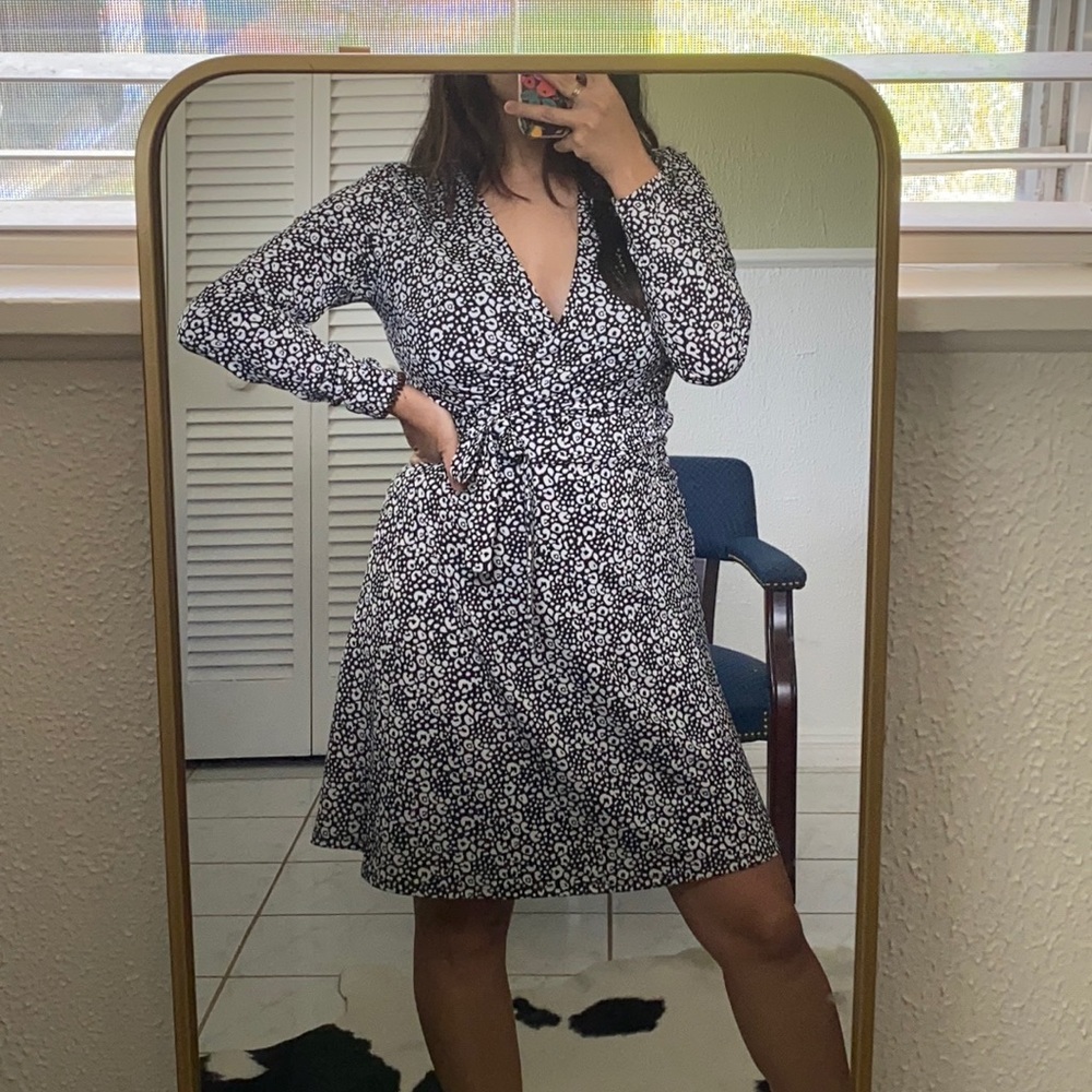 J Crew animal print wrap Dress